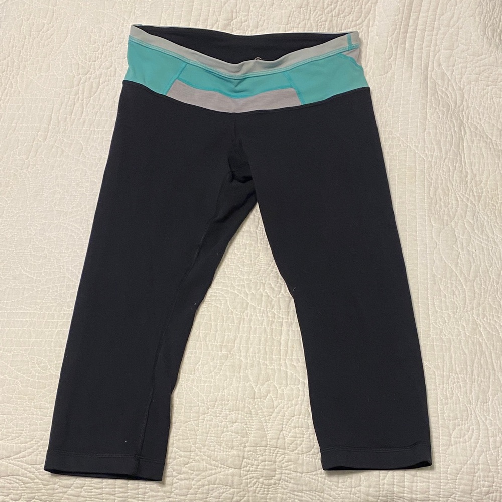 lululemon athletica Leggings - Black and Aqua
